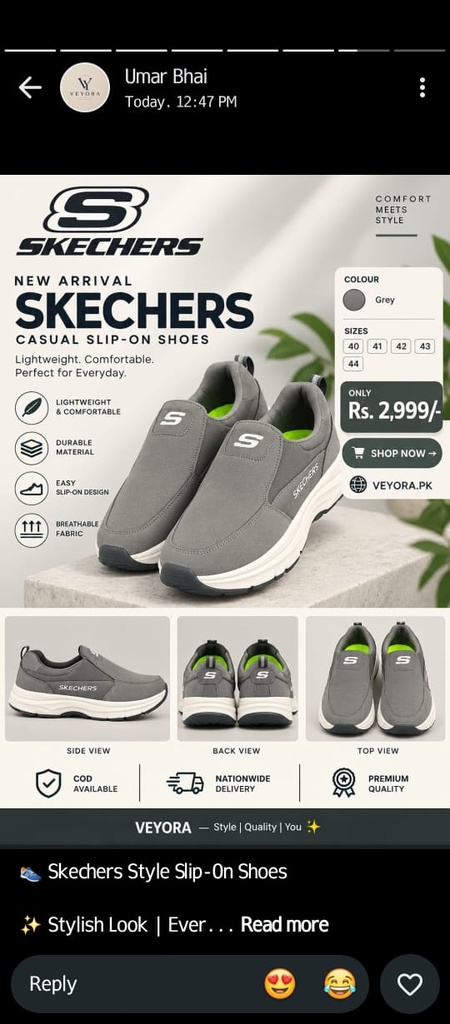 [VEY-SKE-30-GREY] Skechers Casual Wear